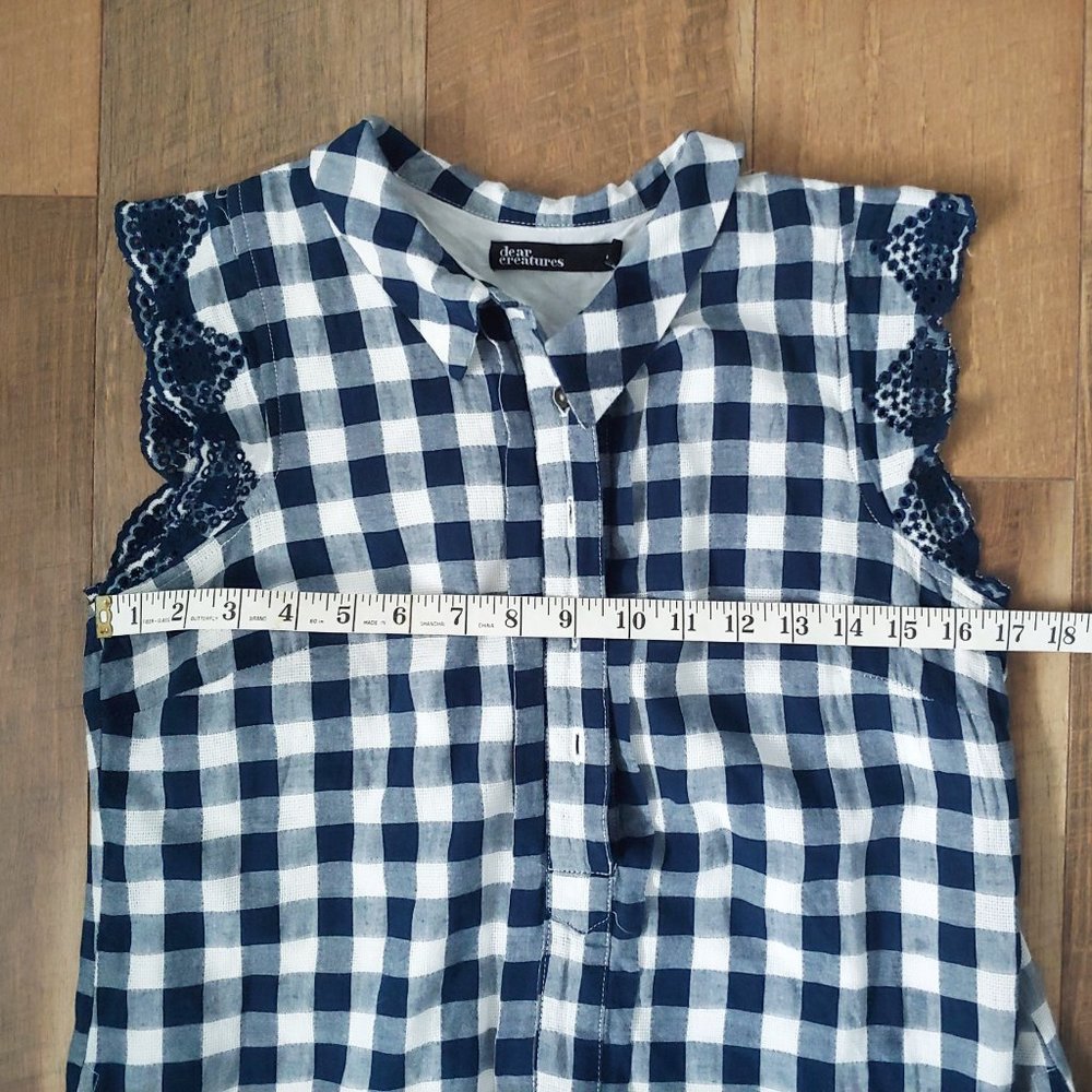 [SOLD] Dear Creatures Trinette Shift Dress Embroidered Gingham - Picture 13 of 14